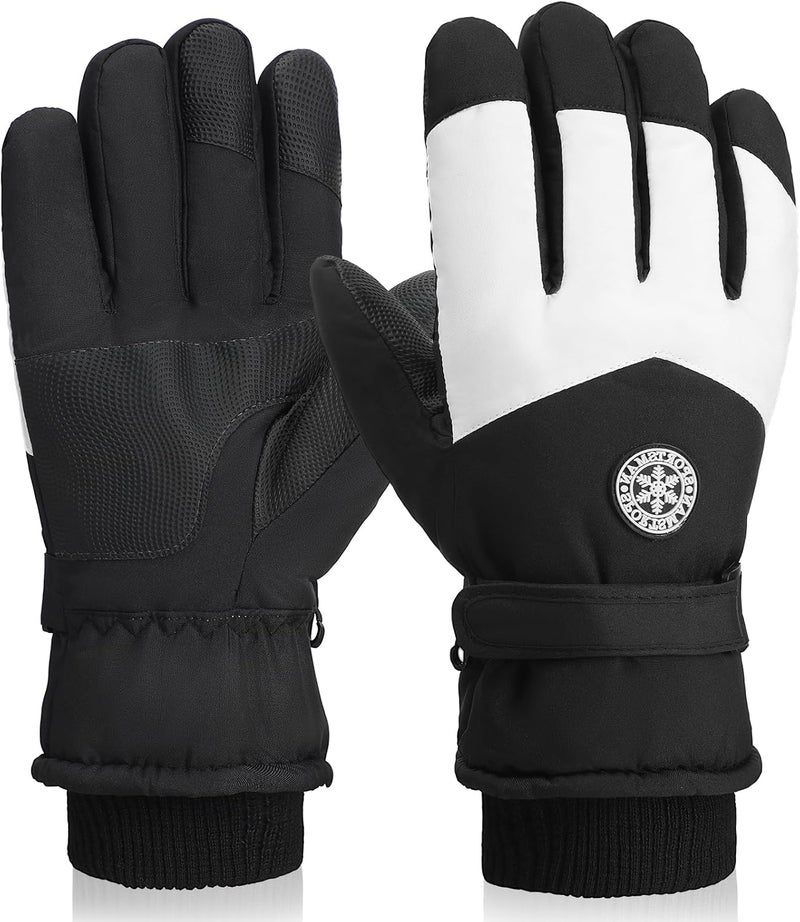 Pleneal Winter Ski Gloves Women Men, Windproof Waterproof Gloves with Warm Touchscreen Thermal Lining Anti-Slip for Work Cycling Motorcycle Snowboarding - Image 1